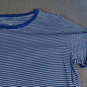 Free Assembly Women's Blue White Striped T-Shirt dress  XL Crew Neck‎ Short slv